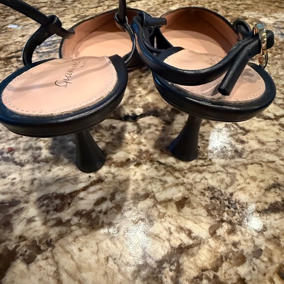 Gianvito Rossi Ascent 55 Black Leather Slingbacks, size 38 - Picture 9 of 9